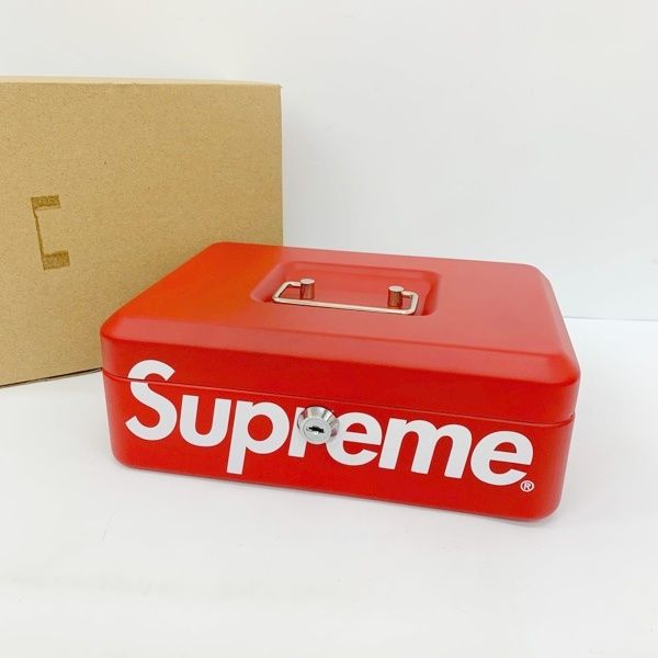 Supreme シュプリーム Lock Box ロックボックス 金庫 収納ボックス 工具入れ 鍵付き 17AW インテリア レッド ケース DF20126■