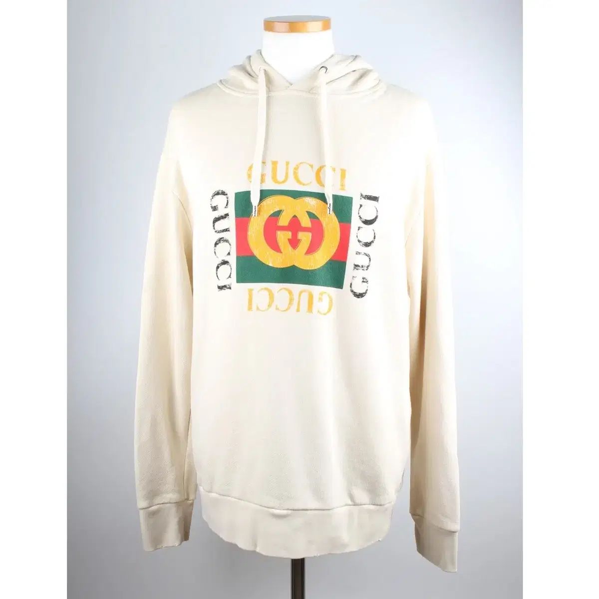 正規品/当日出荷 グッチ Starship Square ボックス ロゴ 長袖 フーディー Tシャツ アイボリー M / 100