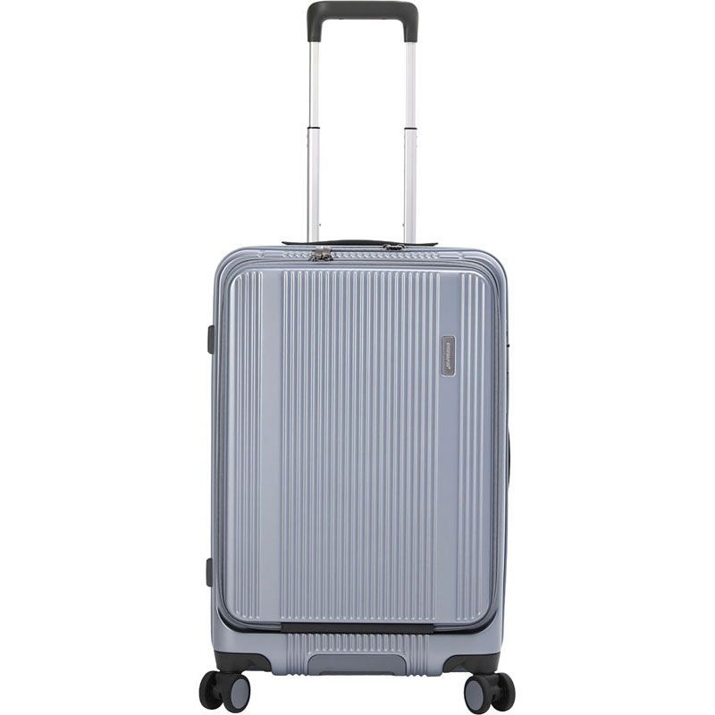 バーマス BERMAS TRAVEL SMART フロントオープン56c 53L カジュアル バッグ キャリーケース 6055161、スチールブルー