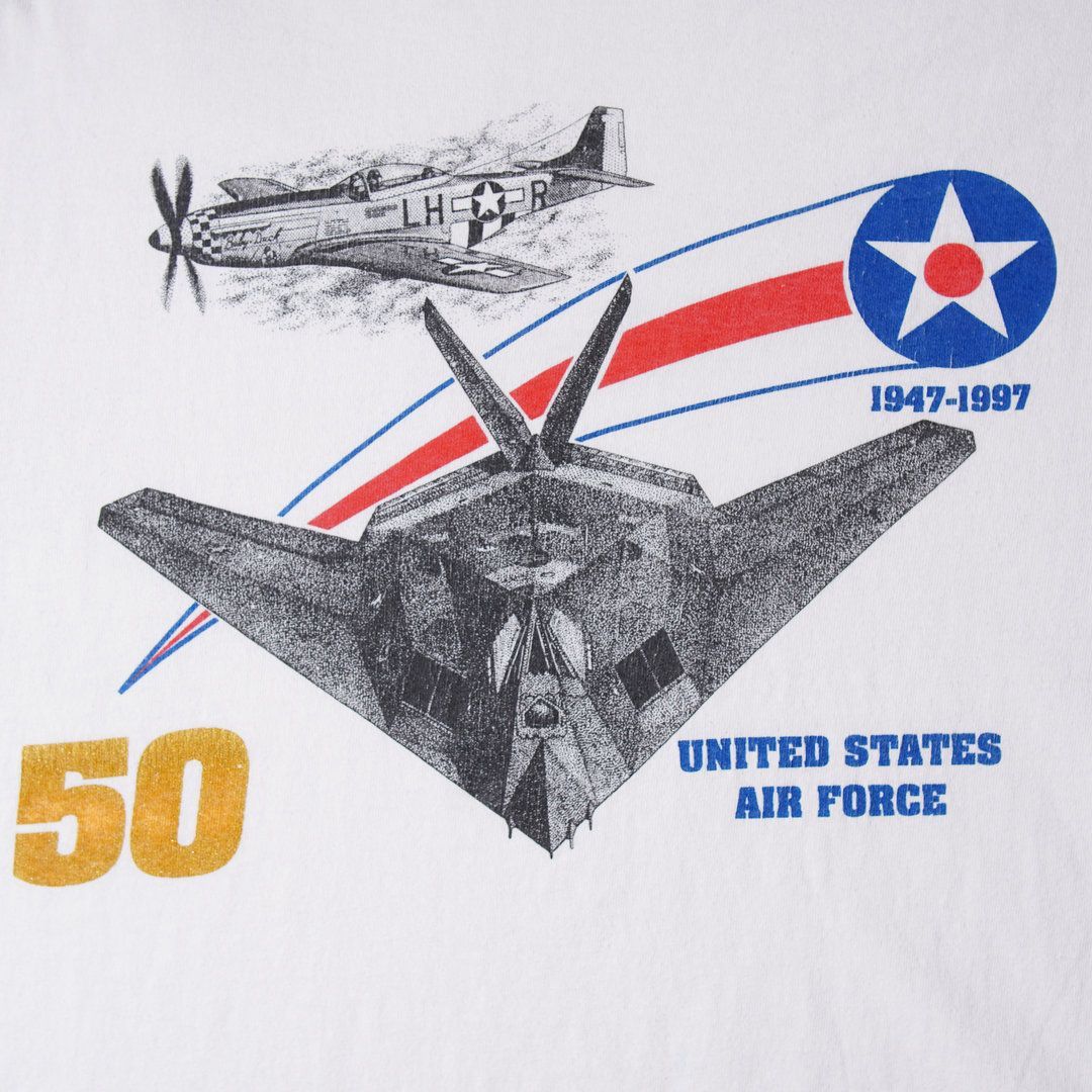 90s 1997年製 F-117A ナイトホーク Tシャツ L ホワイト ヴィンテージ