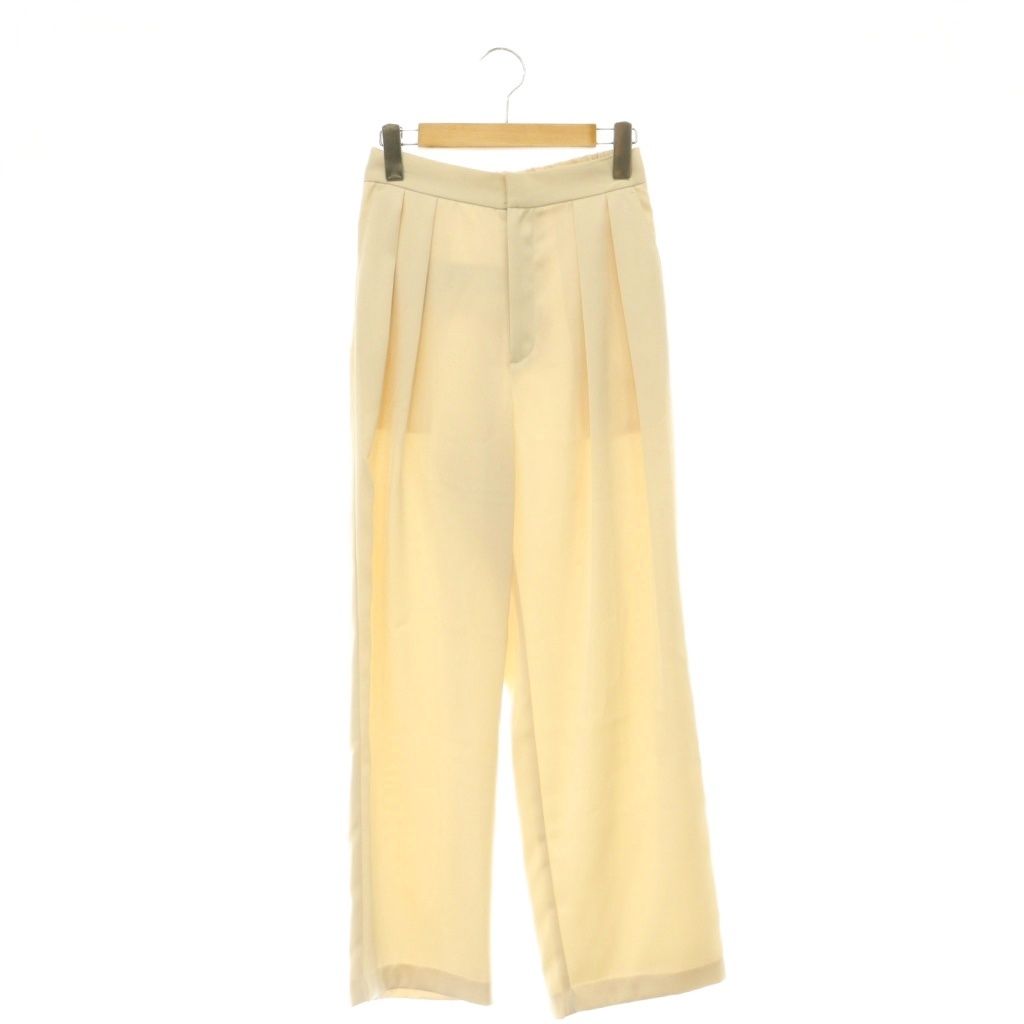 ボウエー bow.a DOUBLE TUCK SATIN パンツ ワイド タック S ライトベージュ /DO ■GY20