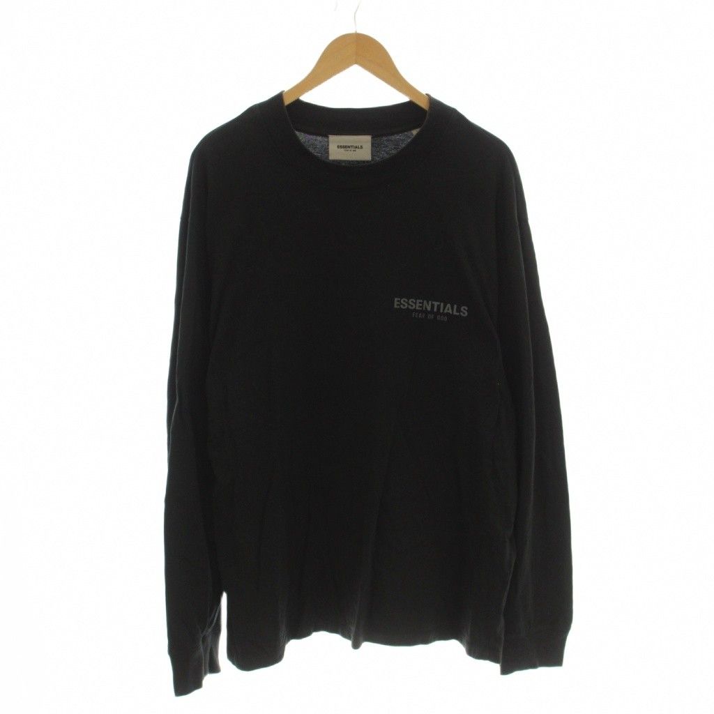 エフオージー エッセンシャルズ FOG ESSENTIALS Tシャツ L 黒 ブラック ロンT ロゴプリント 長袖 /LP ■GY17