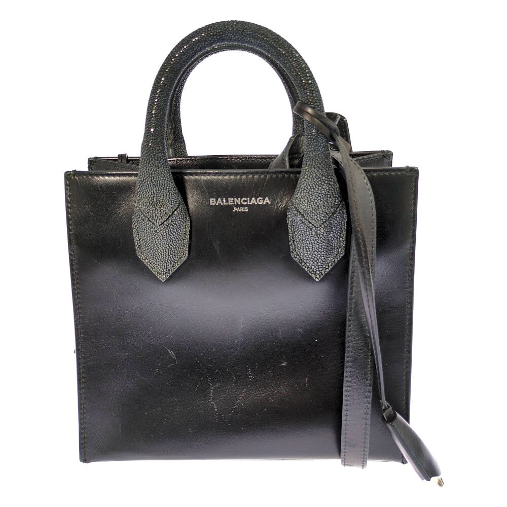 BALENCIAGA バレンシアガ パドロック 2WAYハンドバッグ 347237 ブラック 【オールシーズン】【B】【メンズ・レディース】★■622636【中古】