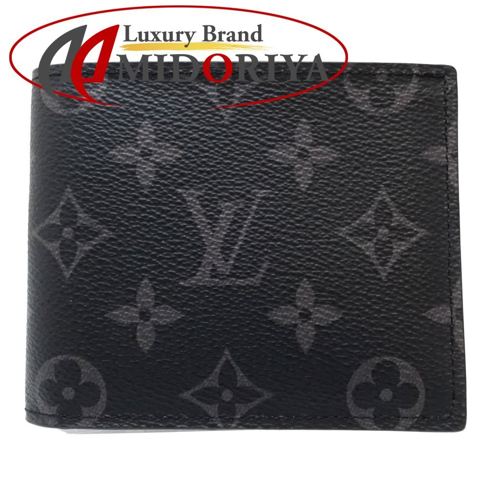 【中古】LOUIS VUITTON ルイヴィトン モノグラム エクリプス二つ折り財布 M62545 ポルトフォイユ マルコ ブラック メンズ /182266