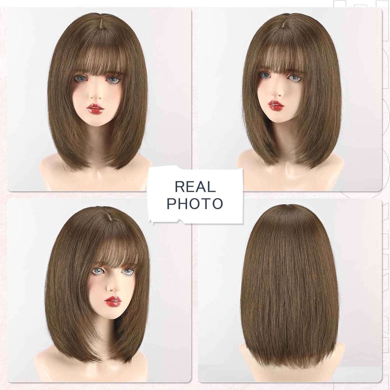 HAIRCUBE 人毛100 フルウィッグ セミロング ウィッグ 40cm―ライトブラウン--532608 X001DQL56D
