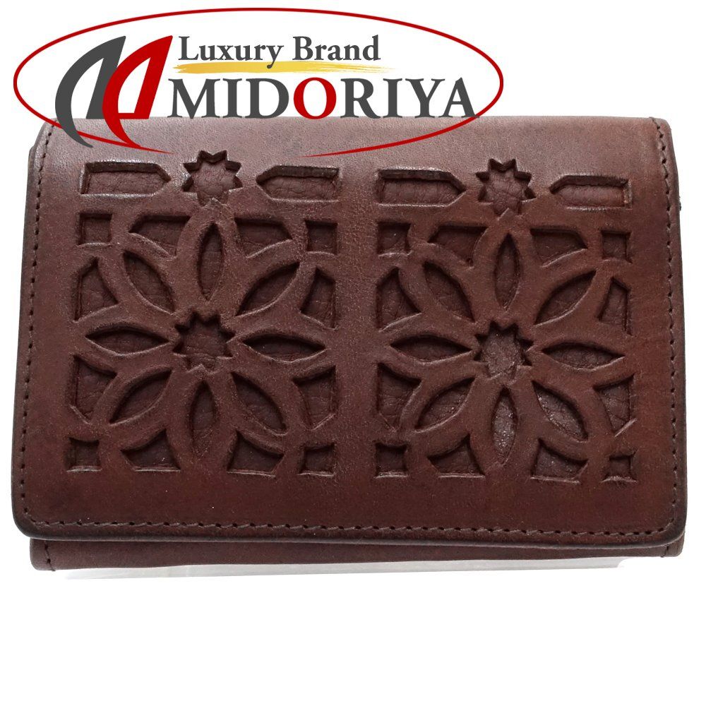 genten ゲンテン カードケース カットワーク 名刺入れ レザー ダークブラウン レディース/182306【中古】 7,184円