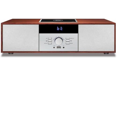 msミニコンポ・セットコンポ CDプレーヤー レトロ/Bluetooth/FMステレオ/USB MP3再生/AUX入力、ヘッドフォンジャック、家庭用コンパクトONEBODYシステムを備えたビンテージスタイルのHiFiステレオシステム (WTB 090de880 14,783円