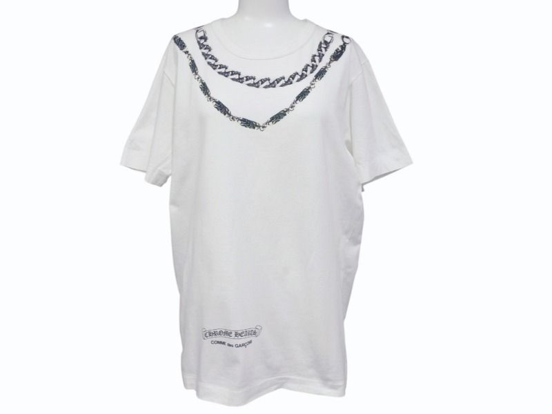 極美品 COMME des GARCONS コムデギャルソン × CHROME HEARTS クロムハーツ 半袖Tシャツ OT-T025 サイズL 2007年 クリスマス限定 中古 4b005053 46,200円