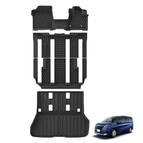 N◆ニッサン 新型 セレナ C28型 7人乗り レール対応 令和5年4月?現行 専用 3Dフロアマット トランクマット | スライドレール版 ハイブリッド SERENA c28 e-power ルキシオン 車用 立体 ラゲッジマット カーマッ b9491bfe