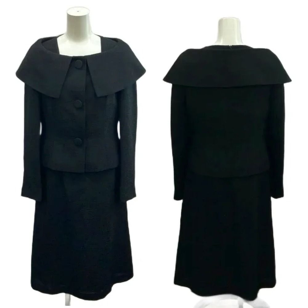 ランバン LANVIN ノワール ロールカラーアンサンブル フォーマル 38 黒 ブラック ケープカラー 長袖 ボタン留め 0703704-00-G08 /RY ■GY19 21,630円