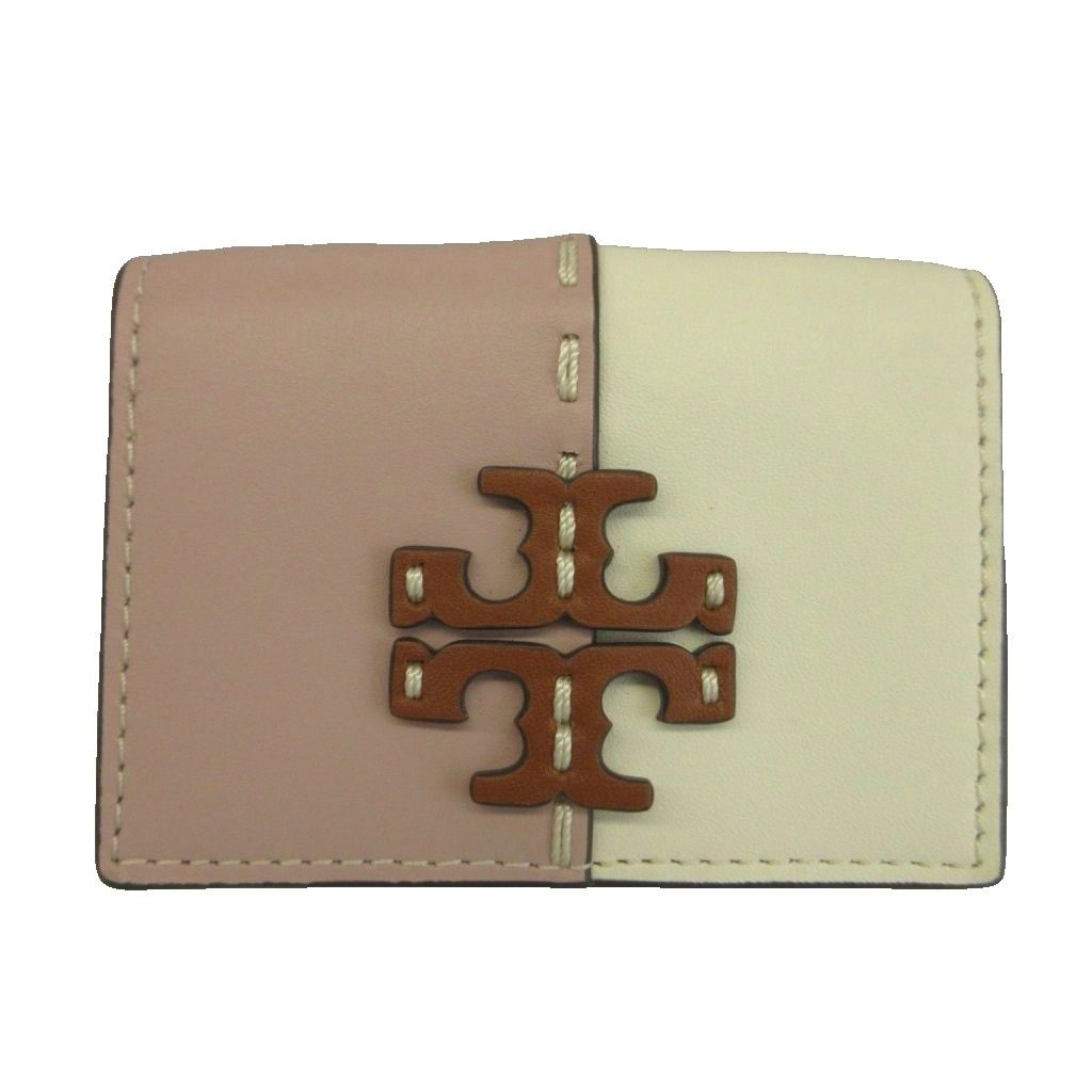 トリーバーチ TORY BURCH マックグロー カラーブロック トライフォールド ミニウォレット 財布 三つ折り レザー ロゴ ピンク 白 ホワイト 149727 /XZ ■GY18