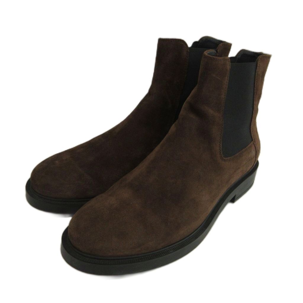 トッズ TOD'S チェルシーブーツ スエード サイドゴア ショート 37 24cm 茶色 ブラウン /XZ ■GY74