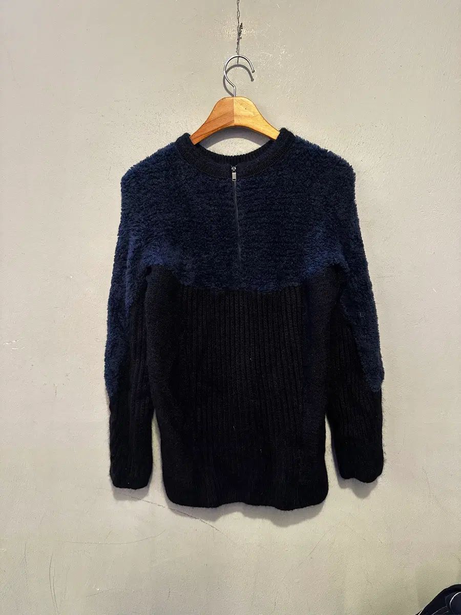 システム バイカラー ハーフジップ ニット(タグ切れ) 5,681円