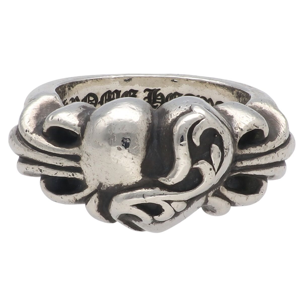 【中古】 CHROME HEARTS クロムハーツ フローラルハート リング 指輪 SV925 クロス 12号 シルバー メンズ レディース 26014107 AO