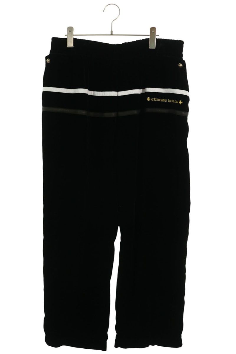 クロムハーツ VELVET TRACKSUIT PANTS ロゴ刺繍ベロアトラックロングパンツ メンズ XXL