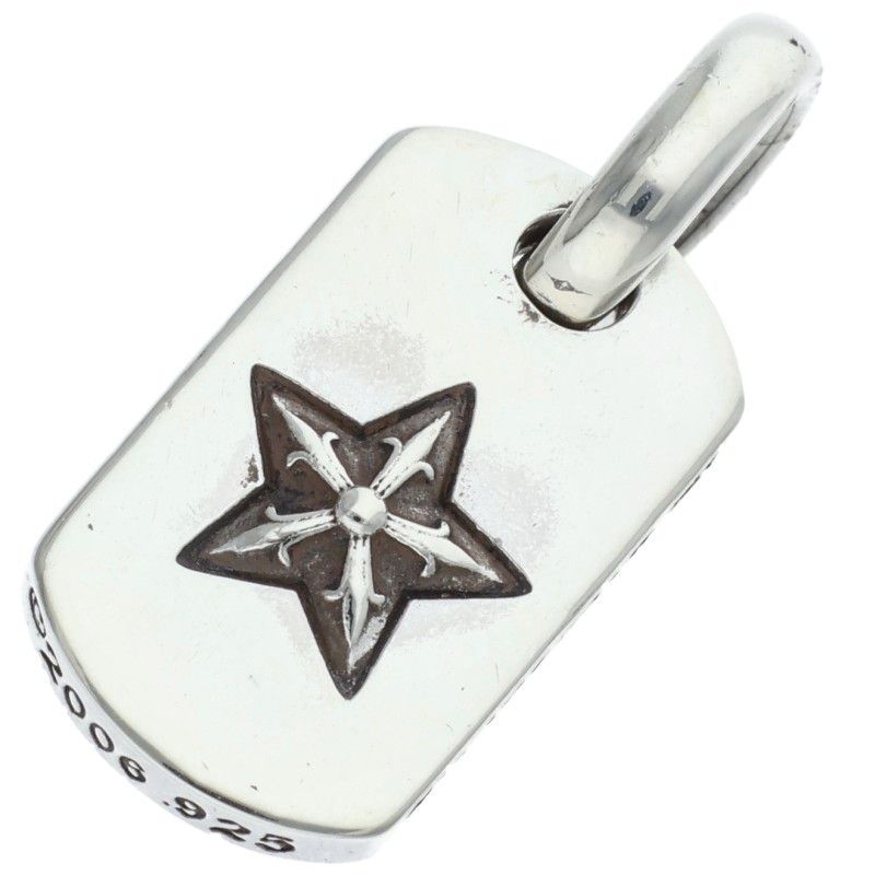 クロムハーツ D/T TNY STAR/タイニードッグタグスター チャーム/シルバーネックレストップ メンズ