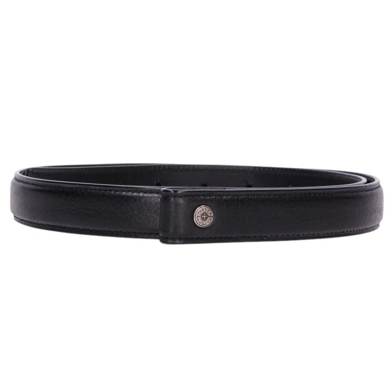 クロムハーツ 1.0 STRAP/1.0inchスクロールレーベルリベッツ レザーベルト メンズ 34インチ