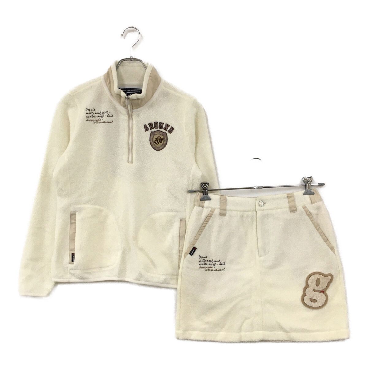 中古 レディース ゾーイ ZOY セットアップ 36(S) トップス38(M) 白 ホワイト 訳あり上下サイズ違い ボア 長袖ハーフジップ×スカート 6,720円