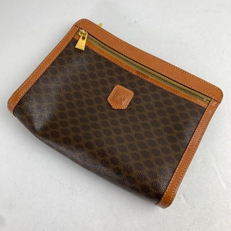 【中古品】 CELINE セリーヌ マカダム セカンドバッグ BROWN マカダム柄 ※使用感有 カバン 【180-260822-io-17-fuzh】