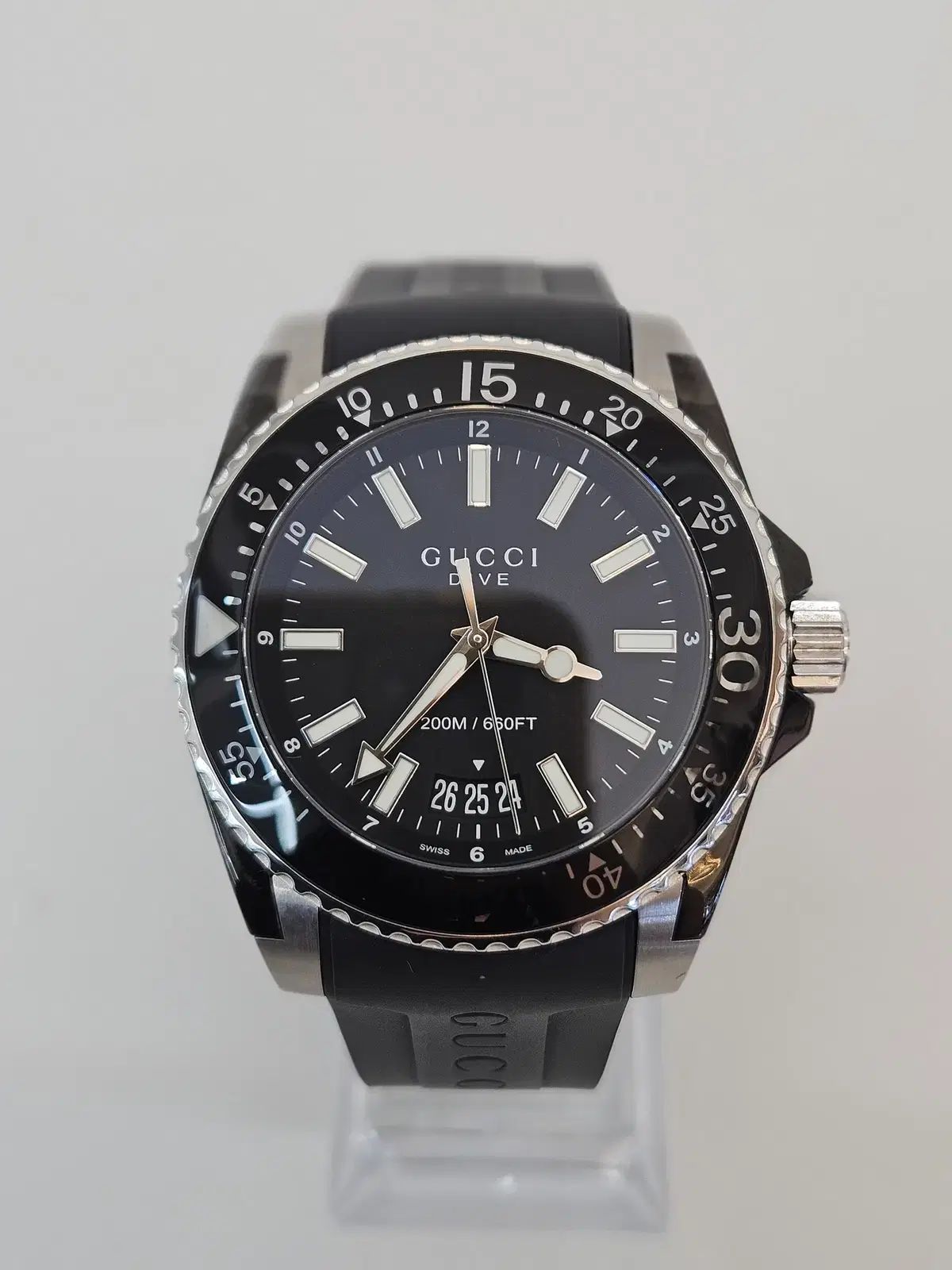 中古ブランド ラックスオール ウルサン店 グッチ DIVE クォーツ ラバーバンド 時計 45mm