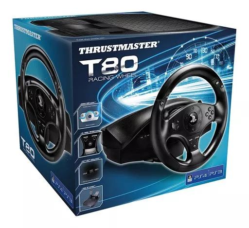 【中古】PS4ハード PS4/PS3用 THRUSTMASTER T80 RACING WHEEL レーシングホイールコントローラー