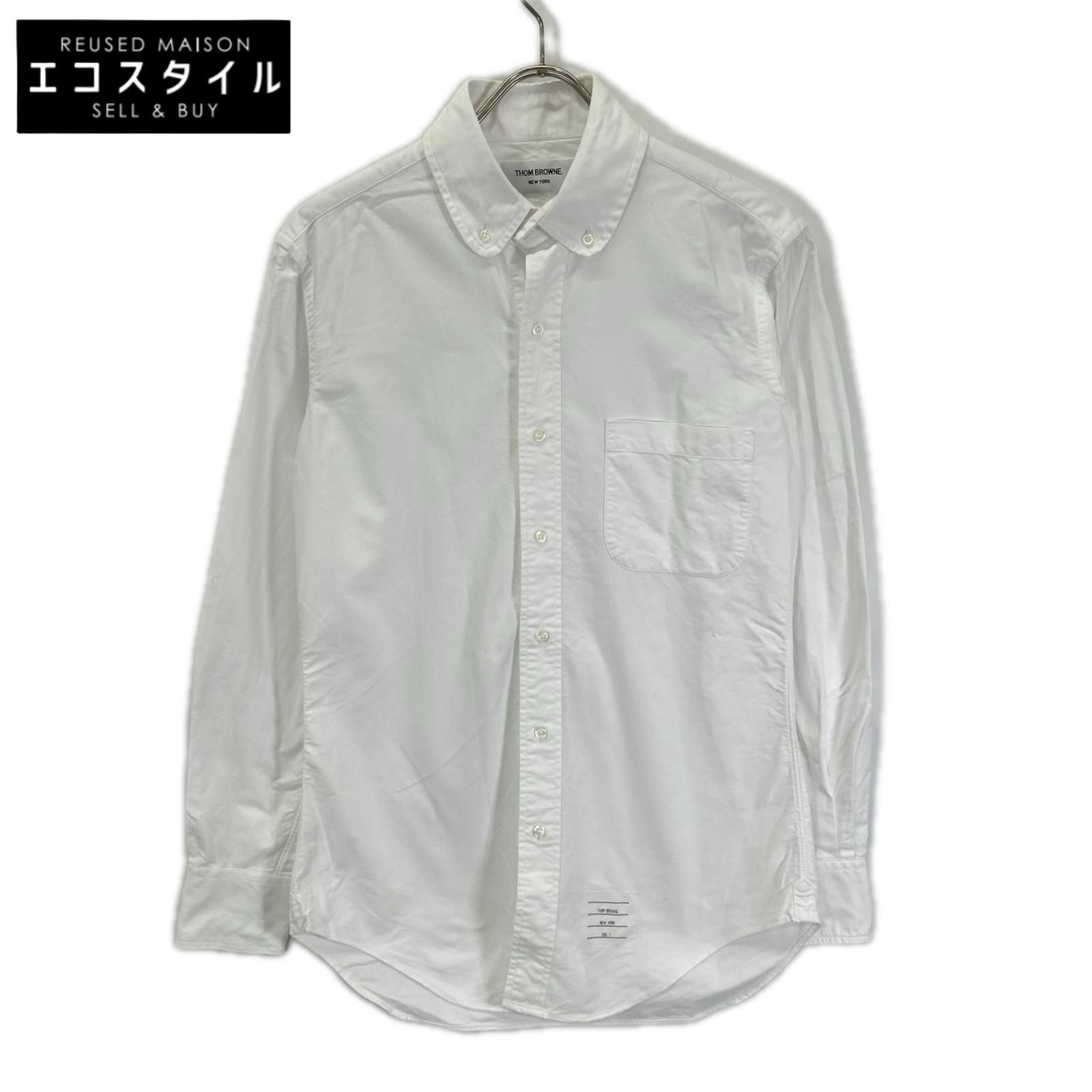 THOM BROWNE　トムブラウン　MWL002AW5259 ホワイト 長袖 シャツ　1