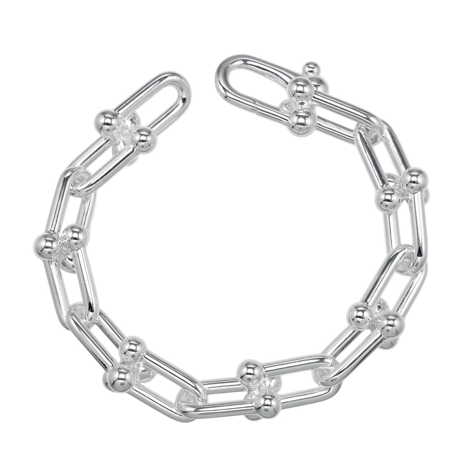 【TIFFANY&Co.】ティファニー ハードウェア ラージリンク 腕周り約16.8cm シルバー925 レディース 61.75g ブレスレット