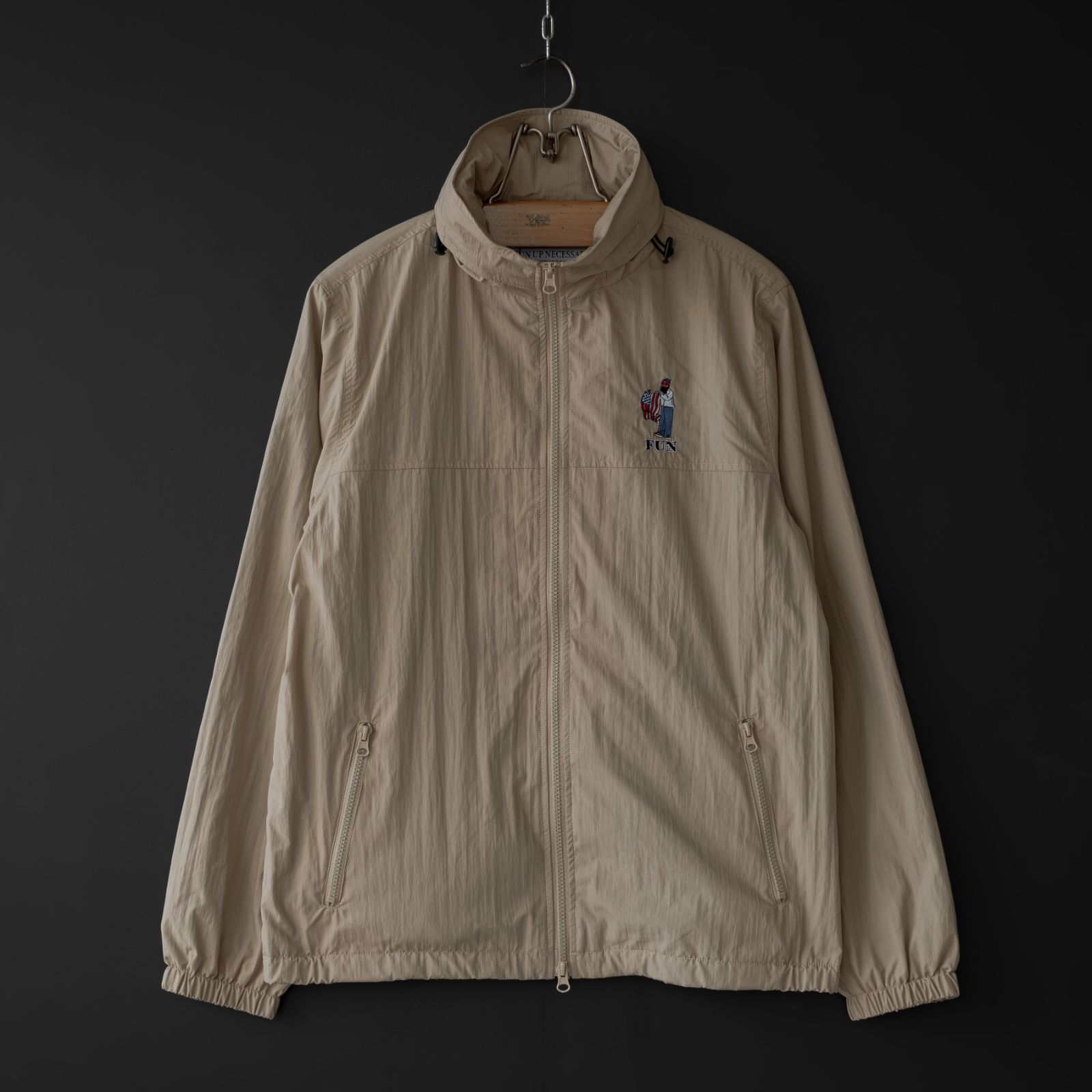 -新品- 【FUN for modem design】 packable jumper (beige) | ファン フォー モデムデザイン おじさん ジャケット ブルゾン ナイロン パッカブル 収納 F-25057529
