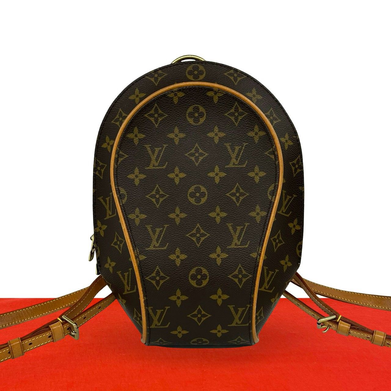 極 美品 LOUIS VUITTON ルイヴィトン エリプス サックアド モノグラム レザー 本革 リュックサック バックパック ブラウン 茶 56066