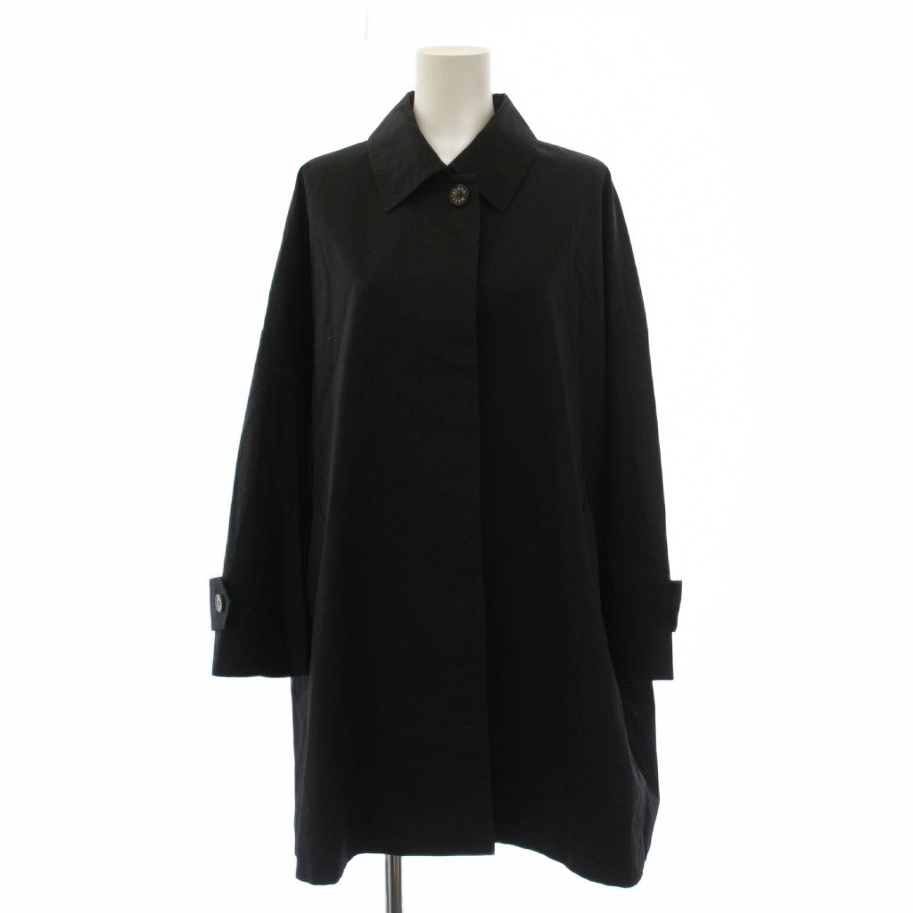 マッキントッシュ ロンドン MACKINTOSH LONDON ステンカラーコート ロング 38 黒 G5A03-108-28 /BM ■GY09