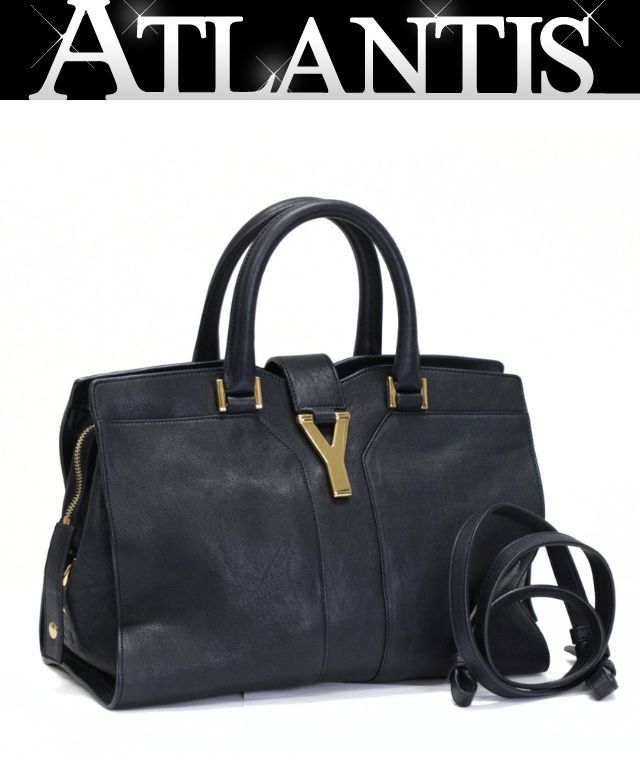 SAINT LAURENT PARIS サンローランパリ カバスミック ミニ ハンドバッグ 2WAYバッグ レザー ネイビー 【75940】