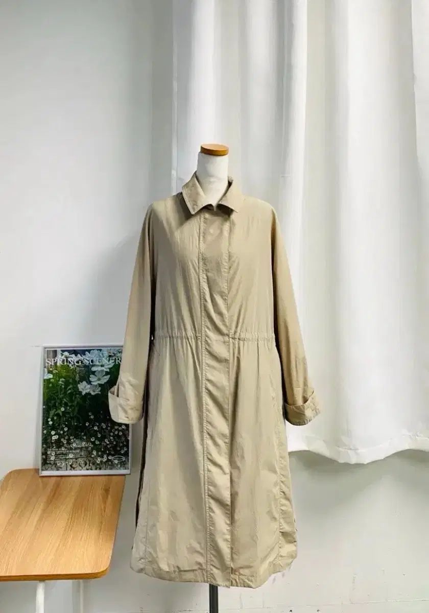 カールラガーフェルド ベージュ トレンチ ステンカラーコート M-L