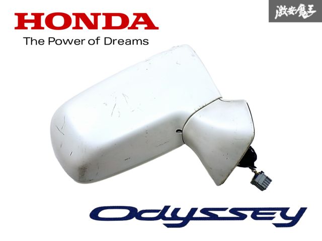 【動作OK】ホンダ 純正 RA6 オデッセイ ドアミラー サイドミラー 電動格納 5ピン 右 右側 運転席側 NH624P プレミアムホワイトパール 即納