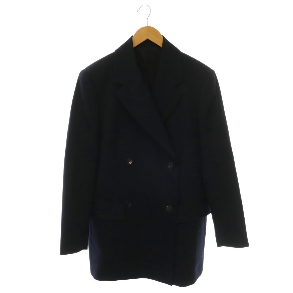 エンフォルド ENFOLD 26SS WIDE SHOULDER DOUBLE JACKET ジャケット ワイドショルダー ダブル オーバーサイズ 38 濃紺 ダークネイビー /HS ■OS 36,335円