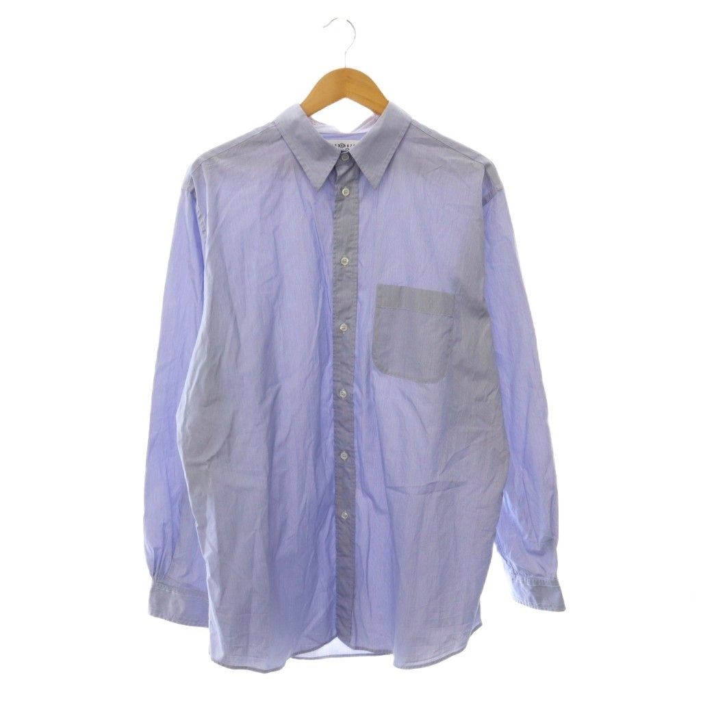 メゾンマルジェラ 4 Maison Margiela 4 14 24SS SI0DL0001 コットンストライプシャツ ブラウス 長袖 前開き 48 紫 パープル /NR
