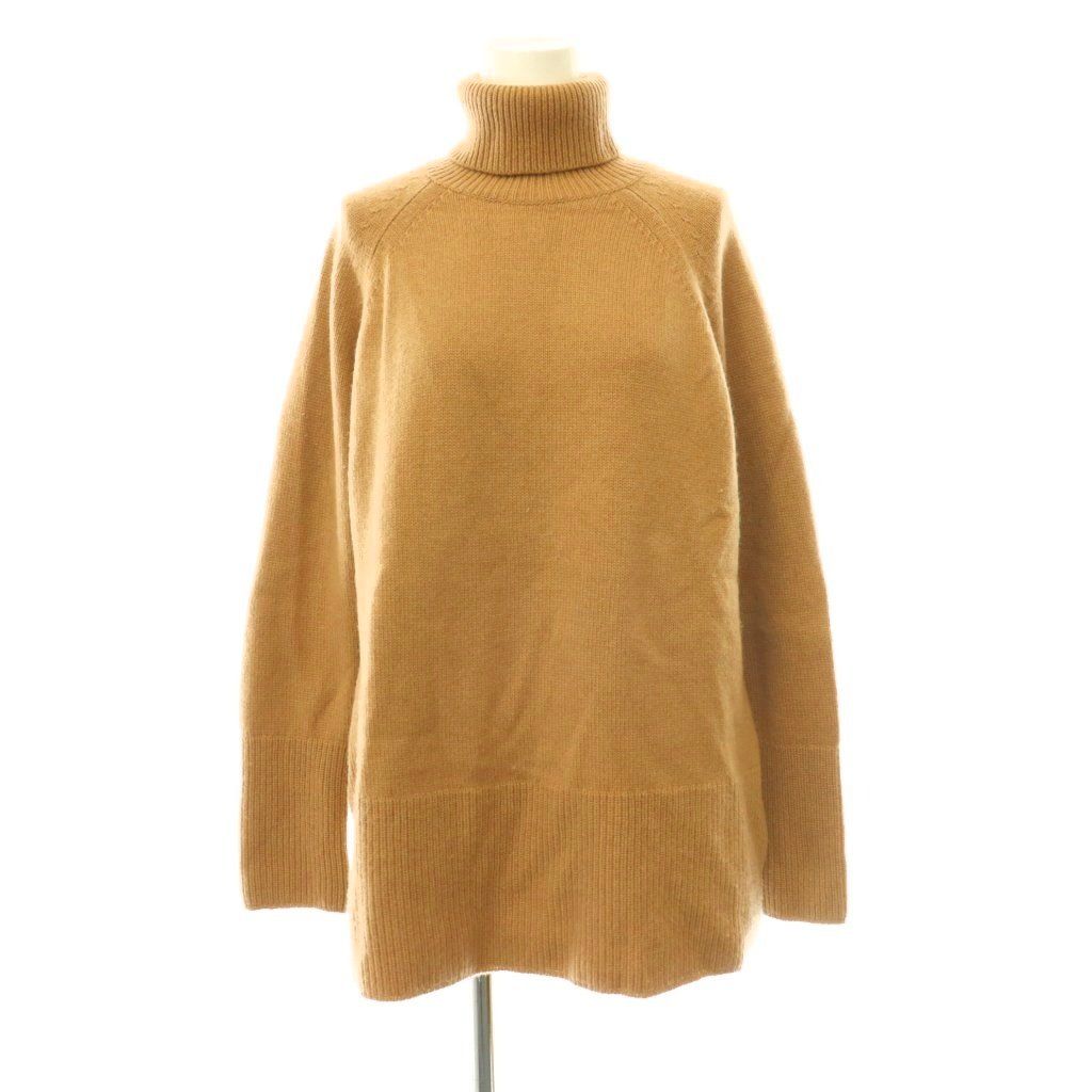 セオリー Theory CASHMERE RIB HEM TNK PO カシミヤ タートルネックニット セーター 長袖 S キャメル /HK ■OS
