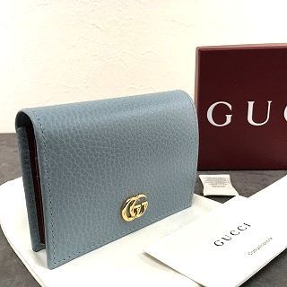☆オンライン限定☆ 未使用品 GUCCI GGマーモント コンパクトウォレット ライトブルー 36 42,575円