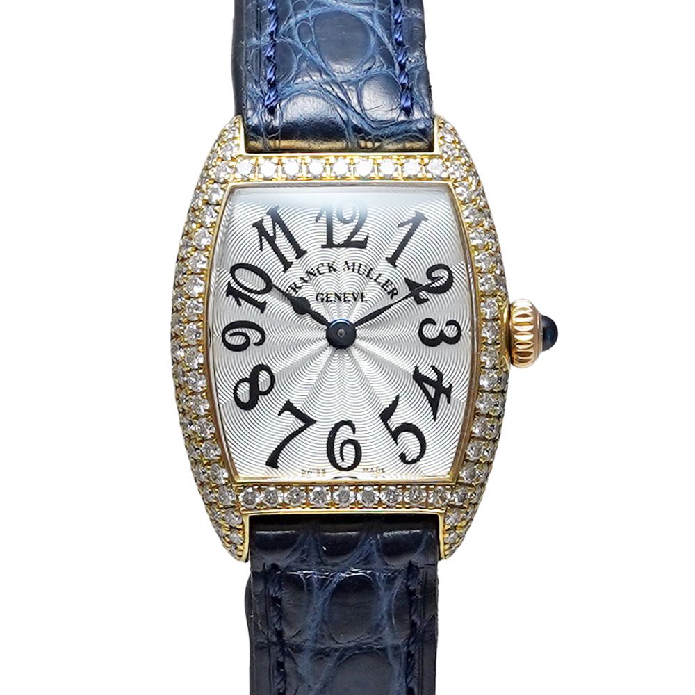 内箱・国内正規保証書付き FRANCK MULLER トノウカーベックス グリーンゴールド ケースダイヤモンド Ref.2250QZD 中古品 シルバー レディース 腕時計 282,555円