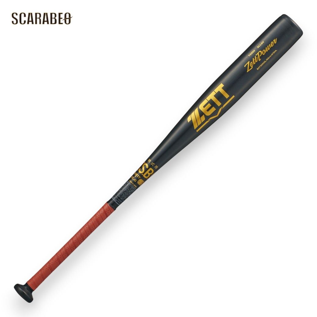 ゼット ZETT ゼットパワー 軟式バット 金属製 83cm 740g平均 中学生 一般 軟式野球 ブラック×イエローゴールド 1953 bat30603l-1953