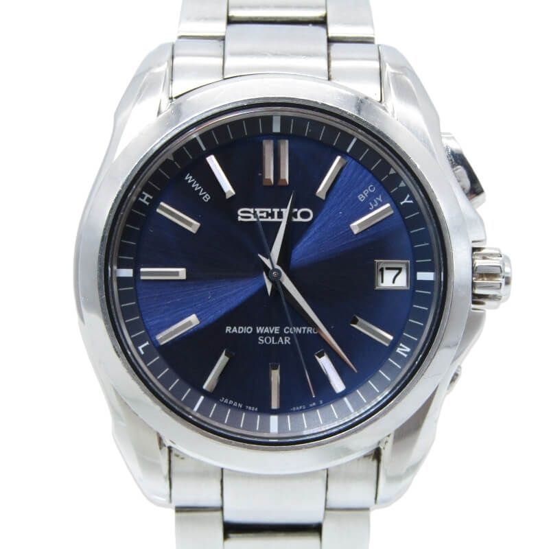 SEIKO セイコー BRIGHTZ SAGZ049 7B24-0AK0 ソーラー電波 本体のみ ブライツ SS ネイビー 28013273
