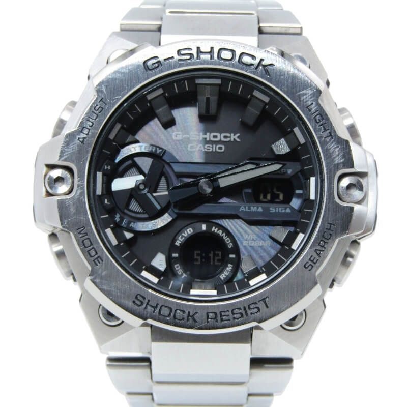 CASIO G-SHOCK Gショック GST-B400D-1AJF G-STEEL タフソーラー Bluetooth Gスチール アナデジ メタル SS ブラック シルバー 28013278