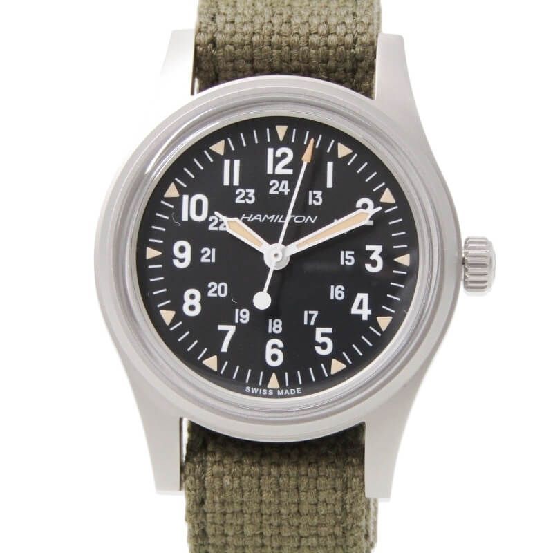 美品 HAMILTON ハミルトン カーキ フィールド メカ 36mm ジャパン エディション H69399932 手巻き H693990 Khaki ブラック 黒 28013280