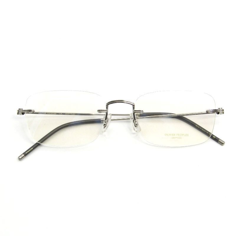 未使用 OLIVER PEOPLES L.A. オリバーピープルズ メガネフレーム TK-10 OV1359T 日本製 スクエア リムレス 5036 SILVER 54001400 36,400円