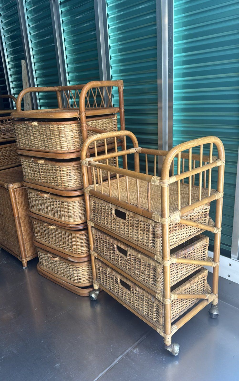 全ての 【引取限定】籐家具 ラタン家具 4点セット 収納家具 昭和レトロ