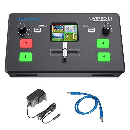Feelworld LIVEPRO L1 V1マルチフォーマットビデオミキサースイッチャー2インチLCDスクリーン4xHDMI入力USB3.0ライブストリーミング・カメラプロダクション・生放送用（USBケーブル+アダプター付き）t 40,014円