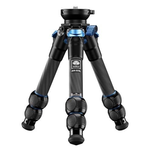 SIRUI ビデオ三脚【レベリングベース付き&超小型&超軽量】 カーボンファイバー ±15°スムーズ回転でき 超低角度撮影 デジタル一眼レフカメラ/ビデオカメラ用/卓上/トラベル三脚 最大負荷15kg、最全高362mm 発行可 ６年間メーカ保証-AM223Lt 14,994円