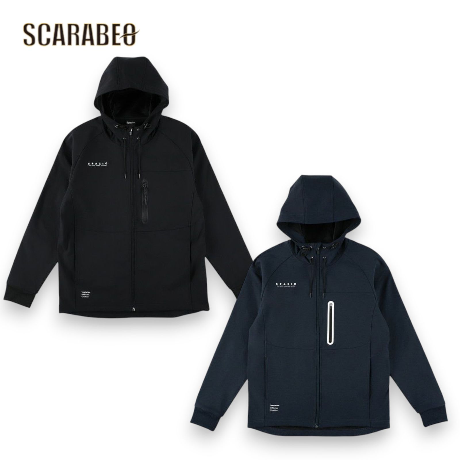 スパッツィオ Spazio 裏シャギーボンディングジップアップパーカー メンズ TP-0639 トレーニングジャケット 裏起毛 防寒 ブラック ネイビー tp-0639