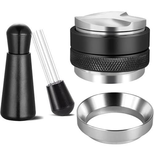 51mm/58mm エスプレッソせット 2-in-1 コーヒータンパー＆コーヒーディストリビューター・WDT ツール・ドージングリング 3点セット デロンギ 51mm エスプレッソマシン・ポータフィルター対応（51mm）ym 2c04c5b4