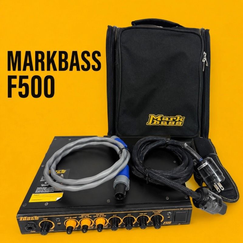 【動作品】MARKBASS F500 ベースアンプヘッド 純正ケース 電源ケーブル スピコンケーブル付