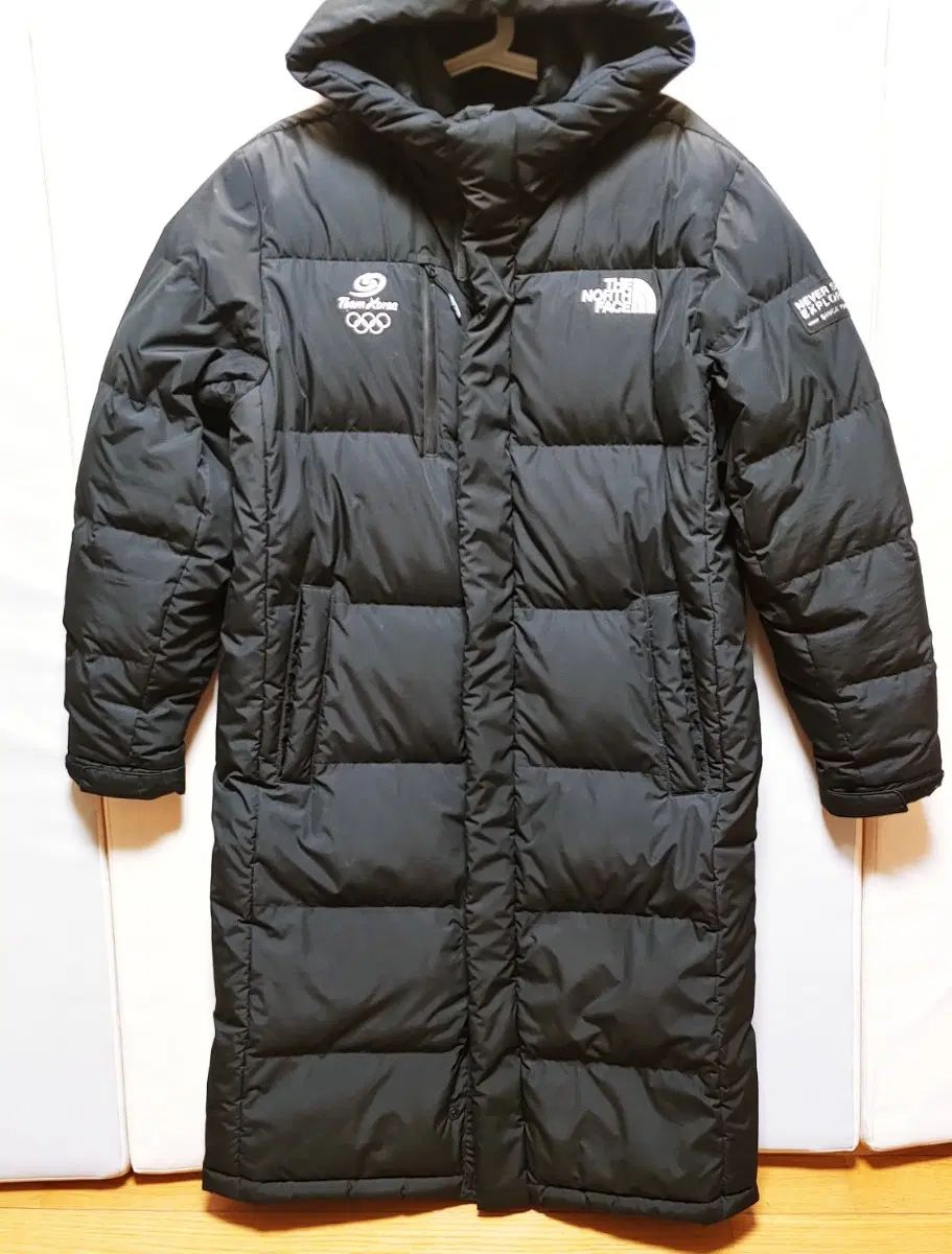XL THE NORTH FACE ザノースフェイス チームコリア ダウンジャケット ロング丈 アウター ブラック 1504
